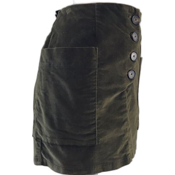 Urban Outfitters BDG Green Y2K Velvet Short Low Rise Mini Skirt With Pockets - S - Picture 2 of 8
